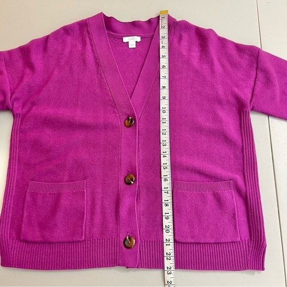 J. Jill Cotton Blend Long Sleeve Button Front Sweater Cardigan Small Pockets - Picture 9 of 10